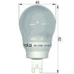 (9Вт соотв. 45Вт, колба) Лампа 9Вт K9SW09ECC/827/G9 220B компактная люминесцентная энергосберегающая (Ecola Китай)