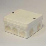 Коробка DE9341 пластиковая 98х98х52мм с мембранами IP55 10 вводов  белая (Hensel Германия)