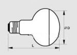 (D=80 мм) Лампа 75Вт CONC R80 75W E27 зеркальная (OSRAM)